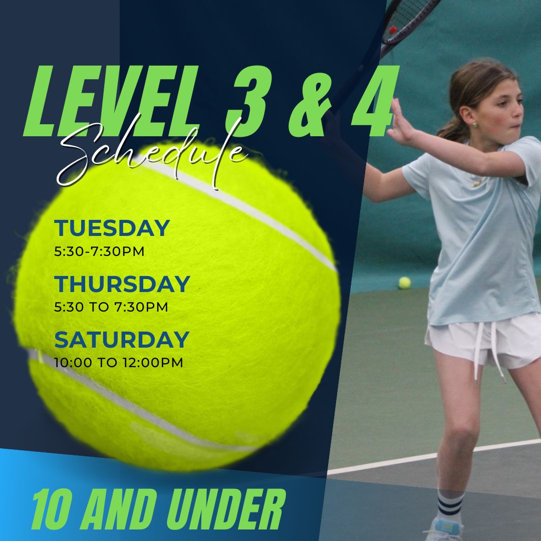 Junior tennis session details displayed