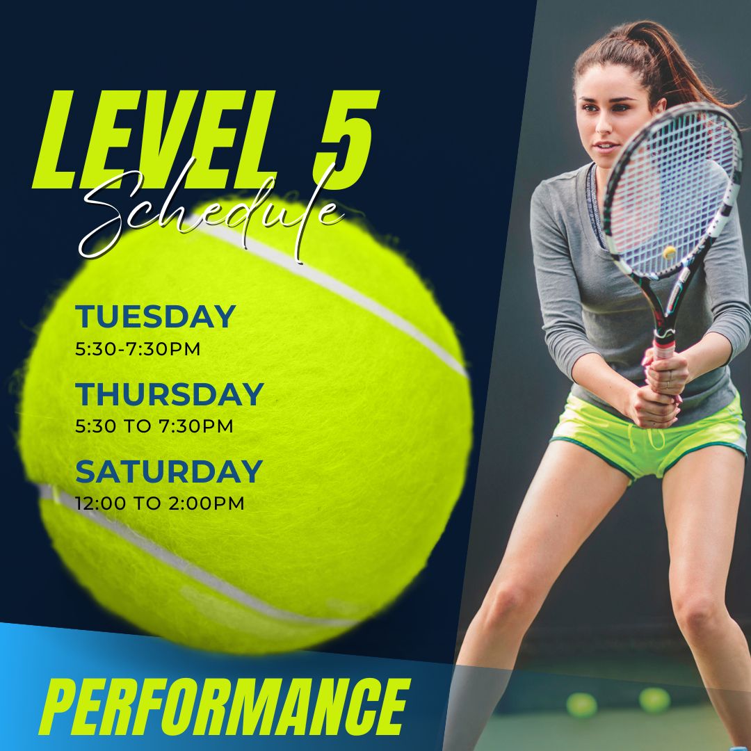 Performance schedule with tennis imagery