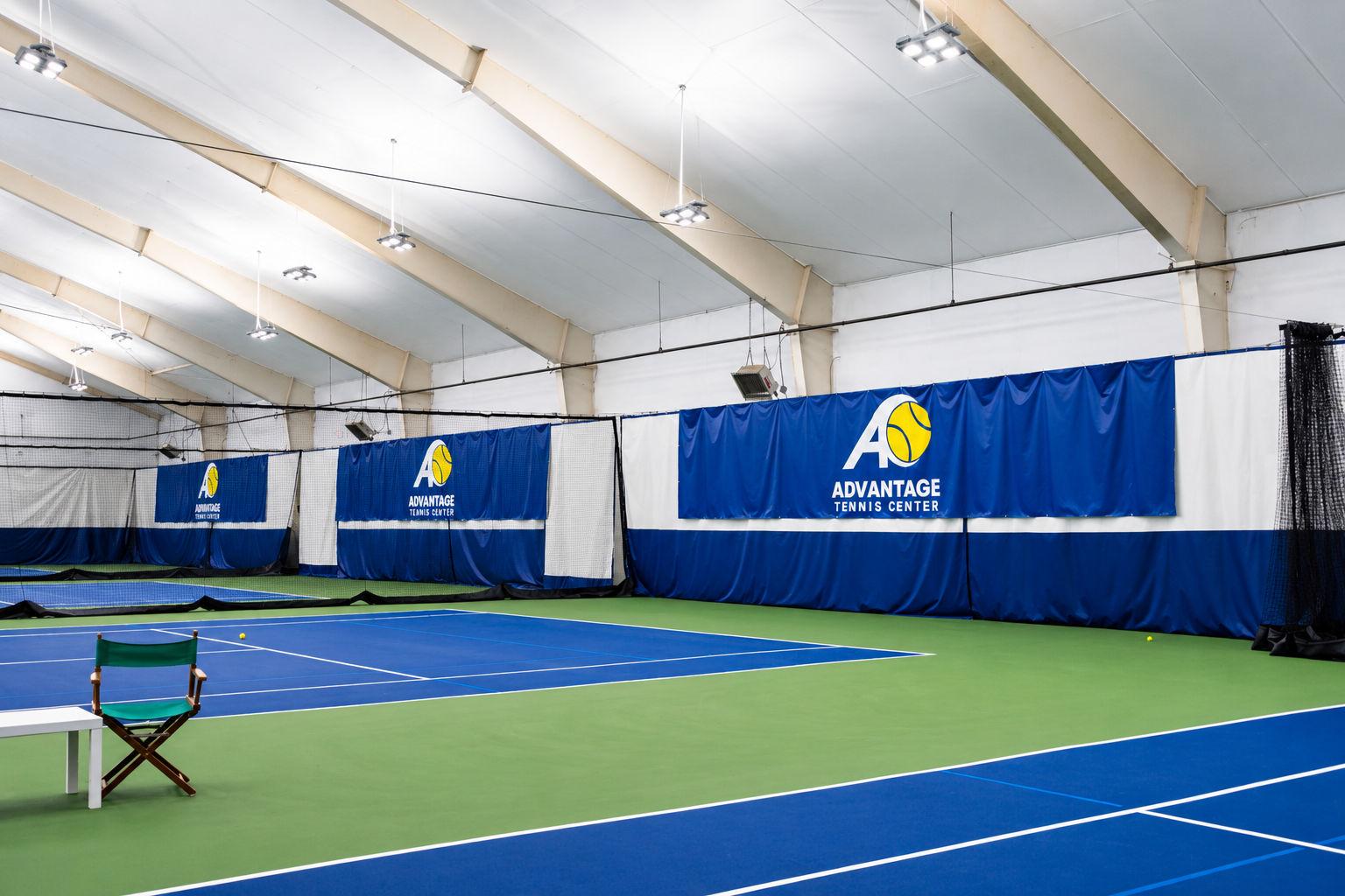 Tennis players training at Advantage Tennis Center in Norristown, Pennsylvania