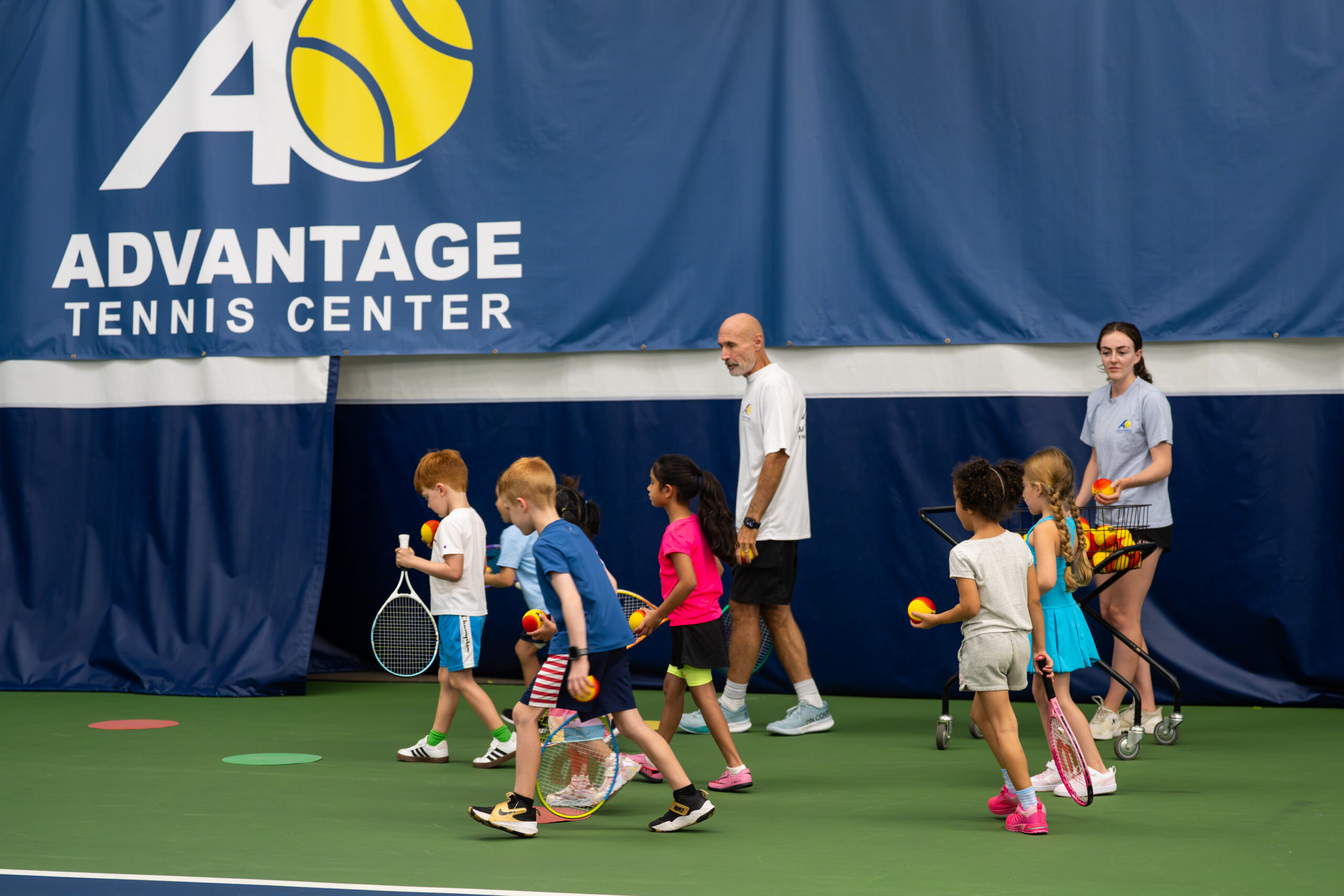 Junior tennis instruction at Advantage Tennis Center